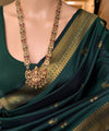 Dark Green Banarasi Silk Saree | Traditional Wedding Wear
