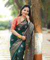 Dark Green Banarasi Silk Saree | Traditional Wedding Wear