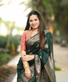 Dark Green Banarasi Silk Saree | Traditional Wedding Wear