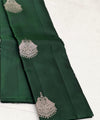 Dark Green Banarasi Silk Saree | Traditional Zari Weave