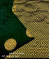 Dark Green Banarasi Silk Saree | Wedding & Festive Wear