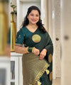 Dark Green Banarasi Silk Saree | Wedding & Festive Wear