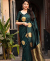 Dark Green Banarasi Silk Saree | Wedding & Festive Wear