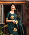 Dark Green Banarasi Silk Saree | Wedding & Festive Wear