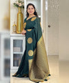 Dark Green Banarasi Silk Saree | Wedding & Festive Wear