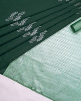 Dark Green Banarasi Silk Saree | Wedding & Reception Wear