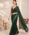 Dark Green Bollywood Designer Saree | Party & Festive Wear