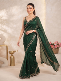 Dark Green Bollywood Designer Saree | Party & Festive Wear