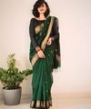 Dark Green Cotton Saree | Everyday Ethnic Wear