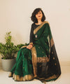 Dark Green Cotton Saree | Everyday Ethnic Wear