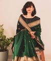 Dark Green Cotton Saree | Everyday Ethnic Wear