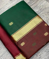 Dark Green Cotton Saree | Festive & Party Wear