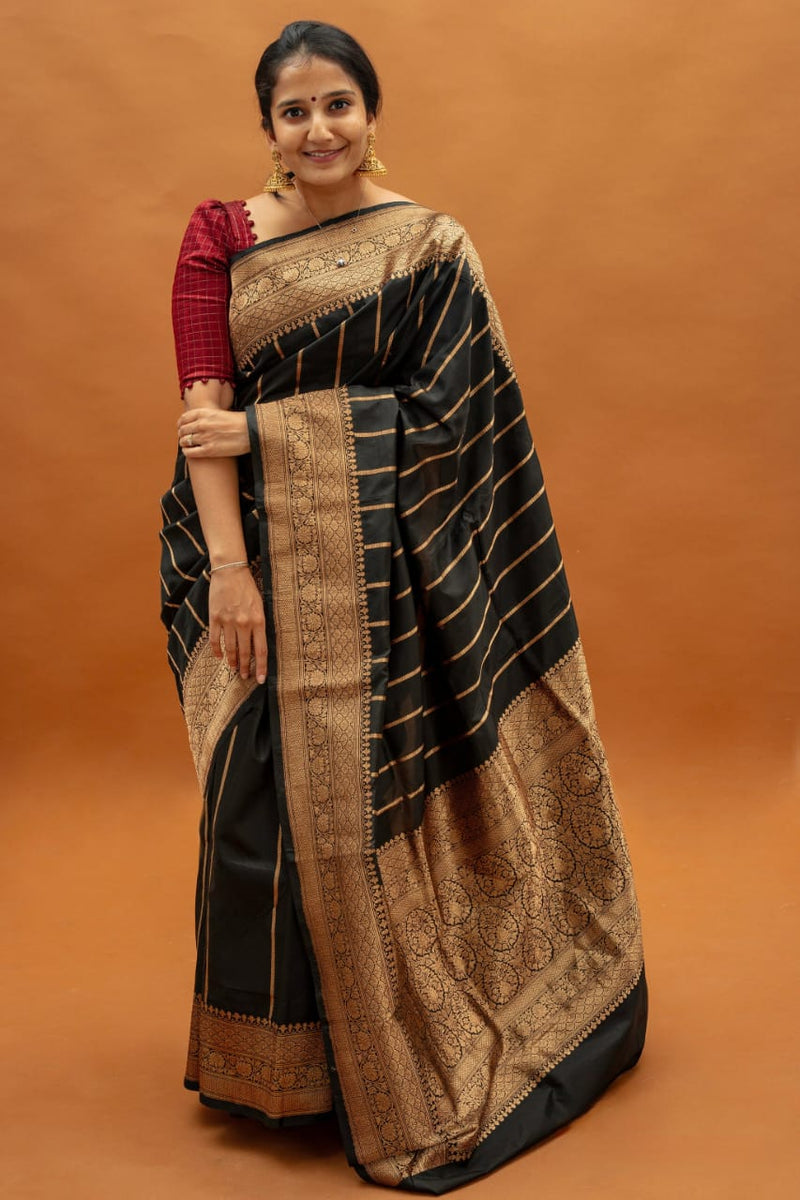 Dark Green Jacquard Silk Saree | Ethnic Wear for Women