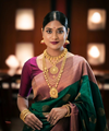 Dark Green Jacquard Silk Saree | Festival & Ceremony Wear