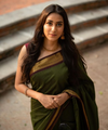 Dark Green Jacquard Silk Saree | Festive & Party Wear