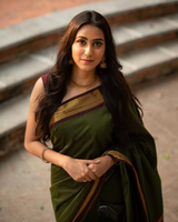 Dark Green Jacquard Silk Saree | Festive & Party Wear
