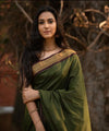 Dark Green Jacquard Silk Saree | Festive & Party Wear