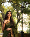 Dark Green Jacquard Silk Saree | Festive & Party Wear