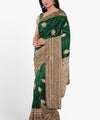 Dark Green Jacquard Silk Saree | Rich Zari Border Saree