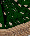 Dark Green Jacquard Silk Saree | Rich Zari Border Saree