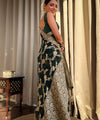 Dark Green Jacquard Silk Saree | Rich Zari Border Saree