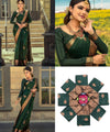 Dark Green Jacquard Silk Saree | Traditional Wedding Wear