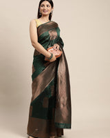 Dark Green Kanjivaram Silk Saree | Bridal & Festive Wear