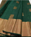 Dark Green Kanjivaram Silk Saree | Bridal & Festive Wear