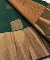 Dark Green Kanjivaram Silk Saree | Bridal & Festive Wear