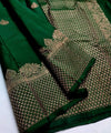 Dark Green Kanjivaram Silk Saree | Traditional Zari Weave