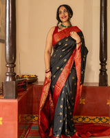 Dark Green Paithani Silk Saree | Festival & Ceremony Wear