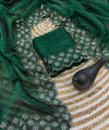 Dark Green Satin Saree with Zari Weaving & Siroski Border | RD TANISHKA