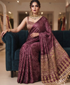 Dark Plum Trending Designer Saree | Party & Festive Wear