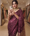 Dark Plum Trending Designer Saree | Party & Festive Wear