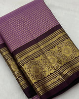 Dark Purple Kanjivaram Silk Saree | Festive & Party Wear