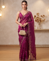 Deep Magenta Bollywood Designer Saree | Party & Festive Wear