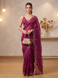 Deep Magenta Bollywood Designer Saree | Party & Festive Wear