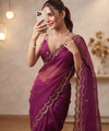 Deep Magenta Bollywood Designer Saree | Party & Festive Wear
