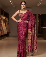 Deep Maroon Trending Designer Saree | Party & Festive Wear