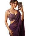Deep Plum Bollywood Designer Saree | Party & Festive Wear