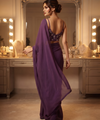 Deep Plum Bollywood Designer Saree | Party & Festive Wear