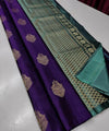 Deep Purple Banarasi Silk Saree | Traditional Zari Weave