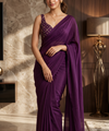 Deep Purple Bollywood Designer Saree | Party & Festive Wear