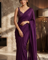 Deep Purple Bollywood Designer Saree | Party & Festive Wear