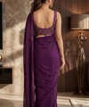 Deep Purple Bollywood Designer Saree | Party & Festive Wear