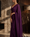 Deep Purple Bollywood Designer Saree | Party & Festive Wear