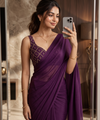 Deep Purple Bollywood Designer Saree | Party & Festive Wear