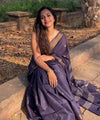 Deep Purple Cotton Saree | Daily & Festive Wear