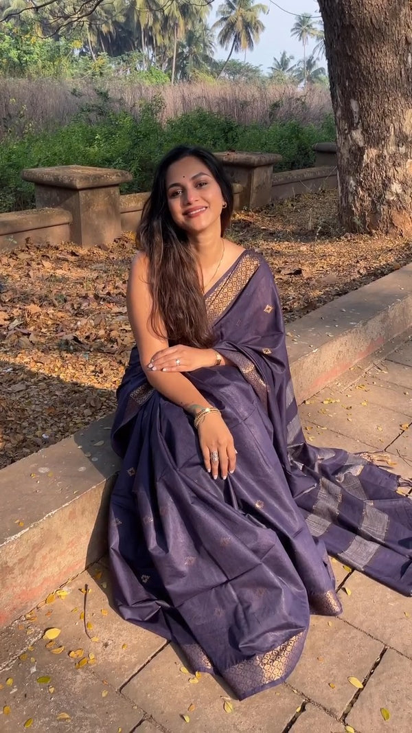 Deep Purple Cotton Saree | Daily & Festive Wear
