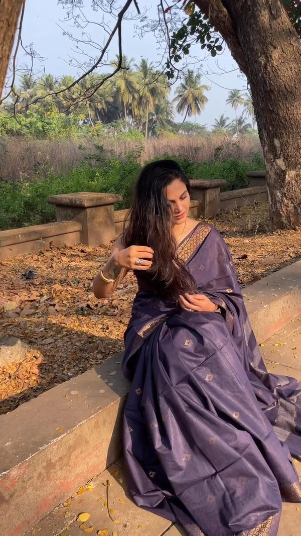 Deep Purple Cotton Saree | Daily & Festive Wear